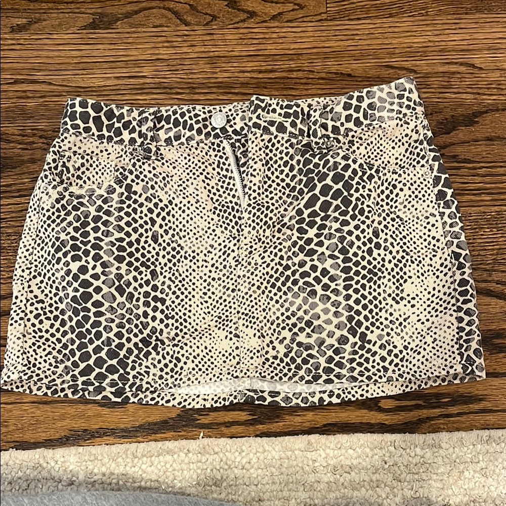 PacSun Animal Print Denim Mini Skirt